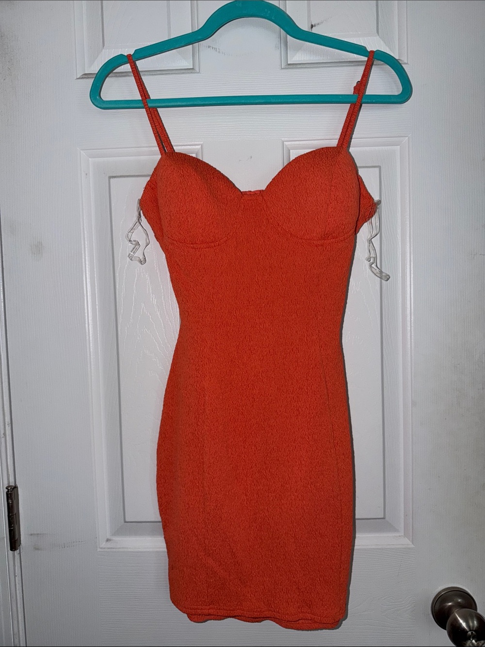 Orange Bodycon Spaghetti Strap Dress